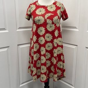 LuLaRoe New XXS Red Floral Carly Dress NWT